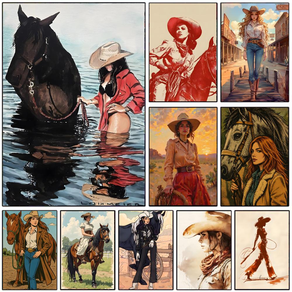 Vintage Cowgirl Theme Poster M - огляд і ціна Vintage Collectible Posters